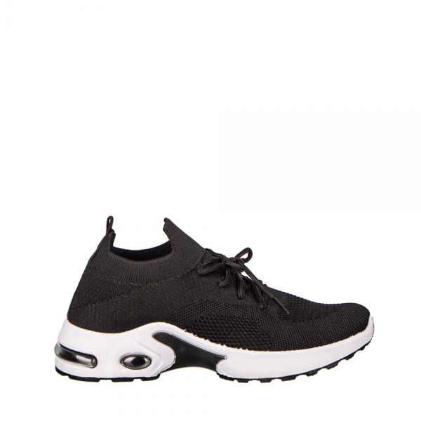 Дамски спортни обувки  черни с бяло от текстилен материал  Fepa, 2 - Kalapod.bg